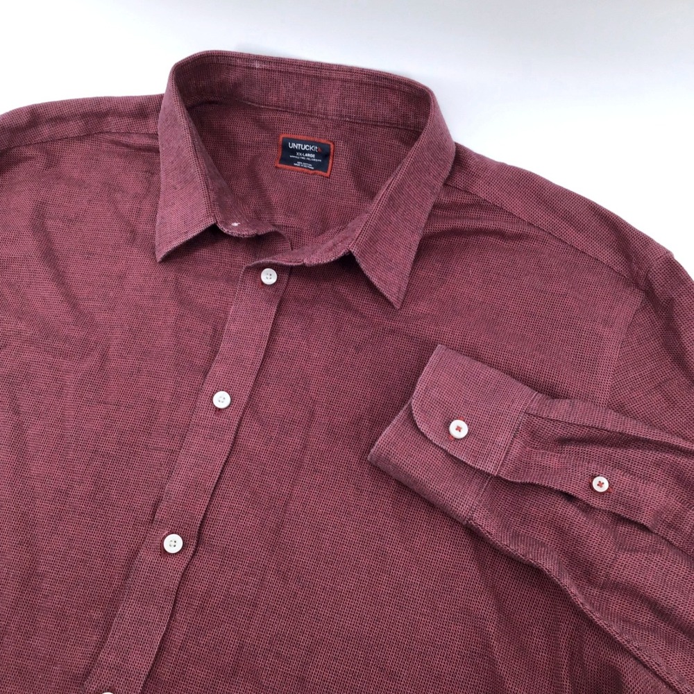 UNTUCKit Veneto Blackberry Relaxed Fit Cotton Button Up Shirt Mens XXL 40250